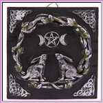 Black Moon Gazing Hare Plaque Black Moon Gazing Hare Plaque